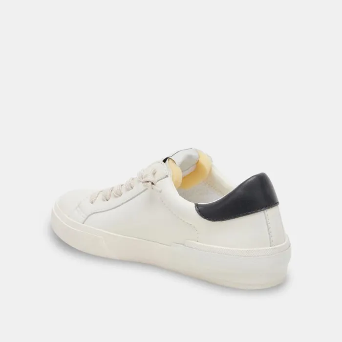 Dolce Vita Zina Foam 360 Sneakers White Black Recycled Leather Women Sneakers
