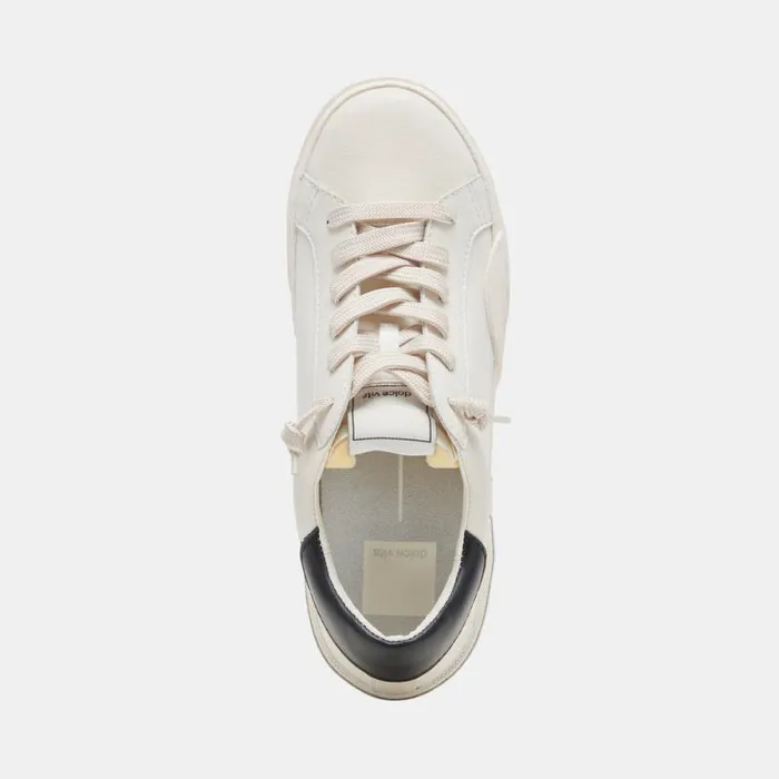 Dolce Vita Zina Foam 360 Sneakers White Black Recycled Leather Women Sneakers
