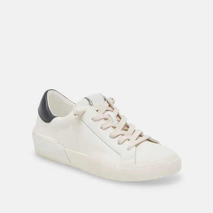 Dolce Vita Zina Foam 360 Sneakers White Black Recycled Leather Women Sneakers