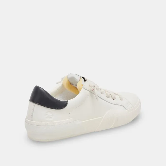 Dolce Vita Zina Foam 360 Sneakers White Black Recycled Leather Women Sneakers