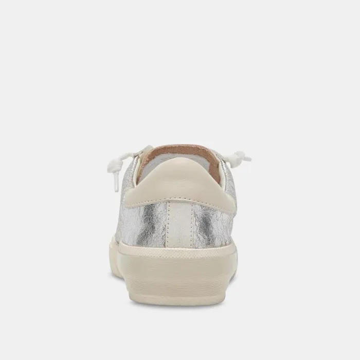 Dolce Vita Zina Sneakers Chrome Distressed Leather Women Sneakers