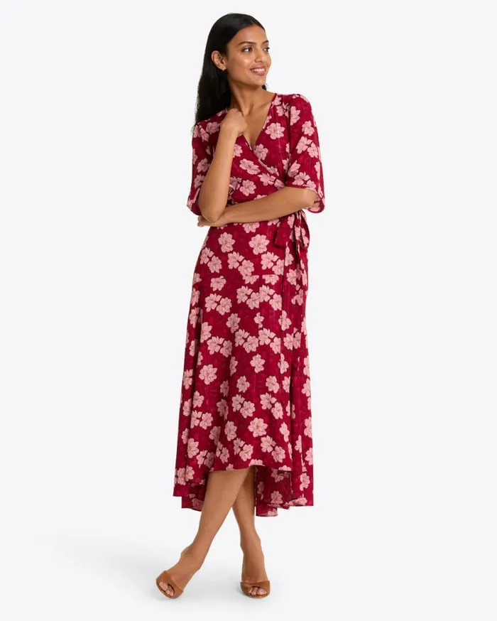 Draper James Extended Sizes Women Fiona Wrap Midi Dress In Lurex Crepe