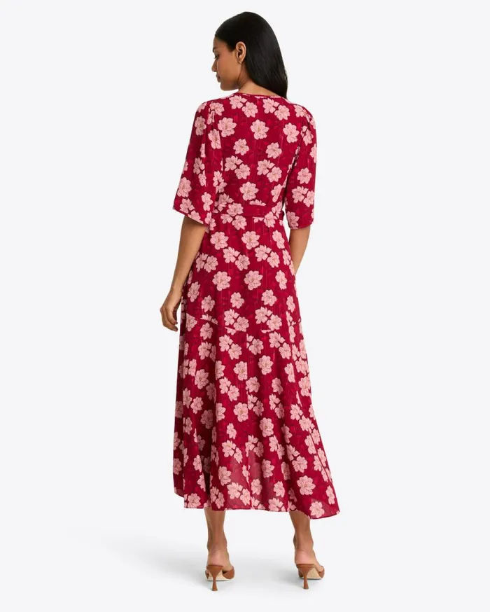 Draper James Extended Sizes Women Fiona Wrap Midi Dress In Lurex Crepe