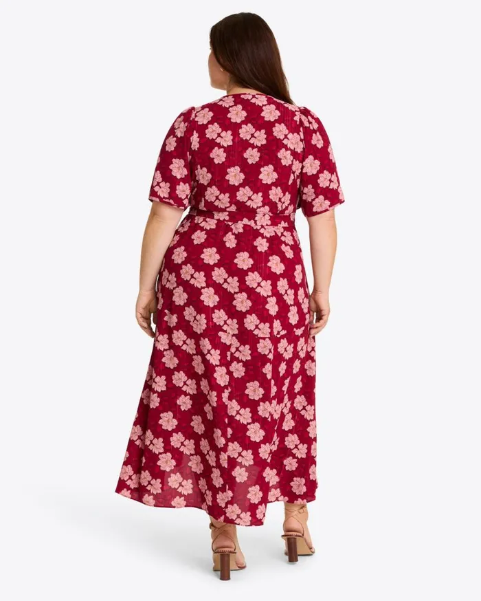 Draper James Extended Sizes Women Fiona Wrap Midi Dress In Lurex Crepe