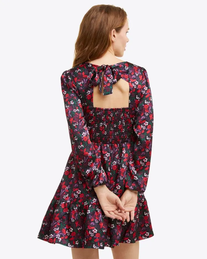 Draper James Extended Sizes Women Long Sleeve Shift Dress In Scarlet Floral