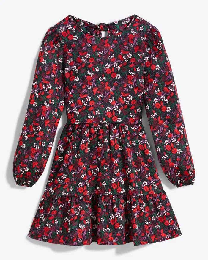 Draper James Extended Sizes Women Long Sleeve Shift Dress In Scarlet Floral