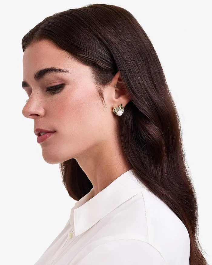 Draper James Lounge and Pajamas Women Bow Pearl Studs
