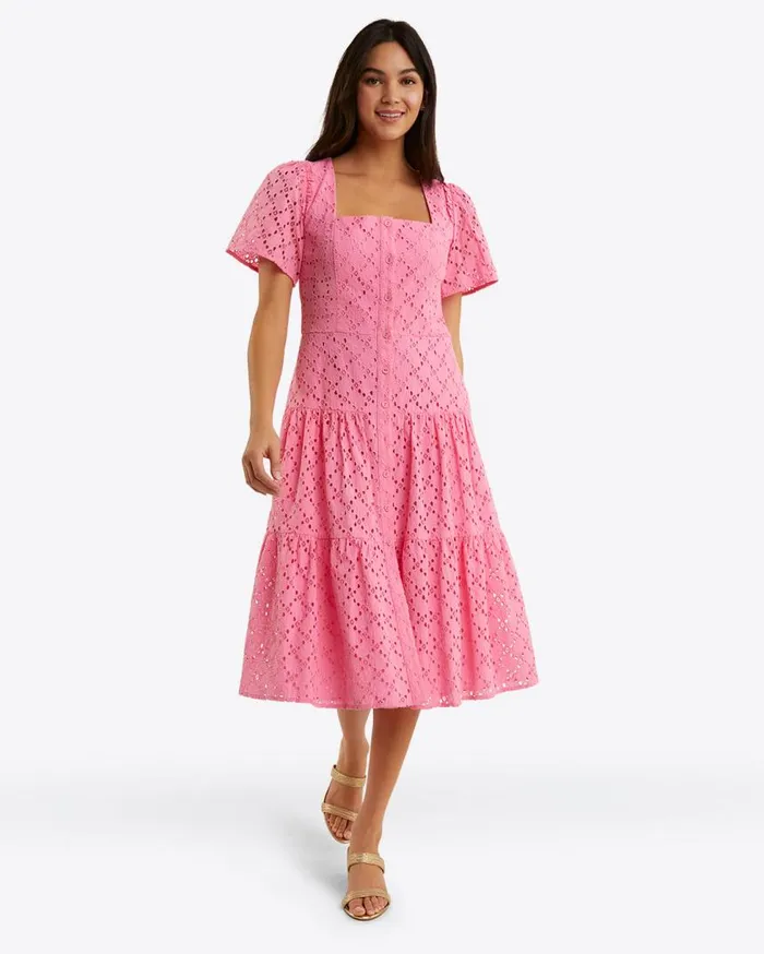 Draper James Midi and Maxi Women Caitlyn Midi Dress In Eyelet