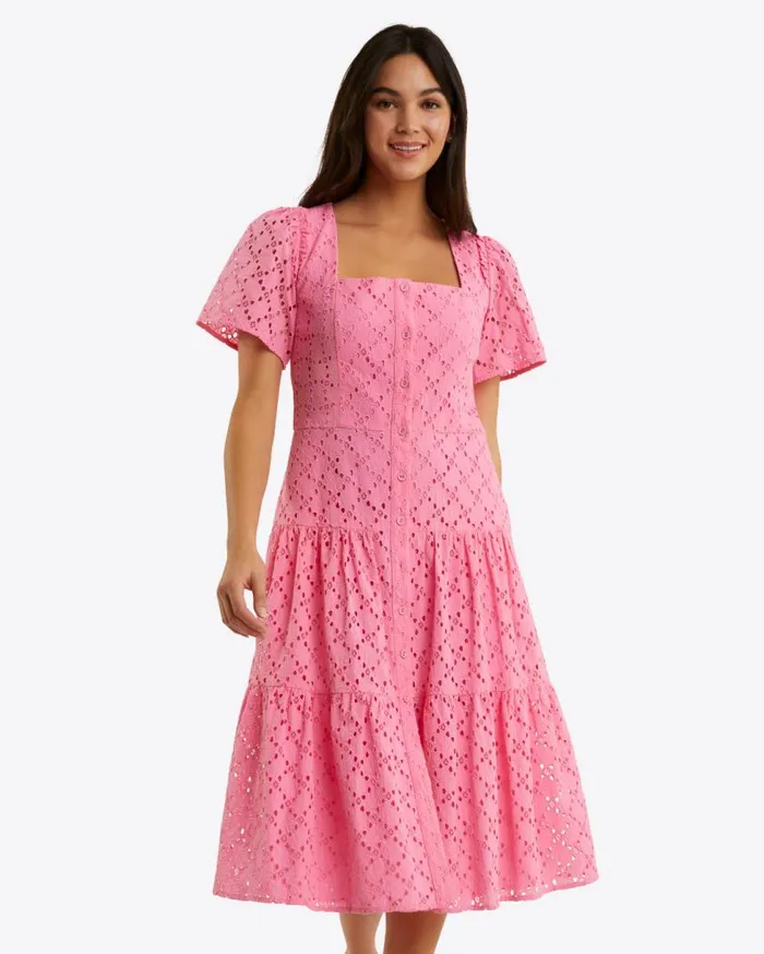 Draper James Midi and Maxi Women Caitlyn Midi Dress In Eyelet
