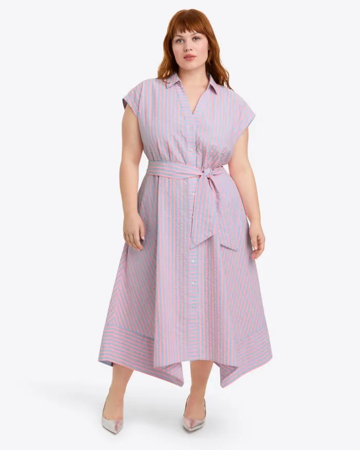 Draper James Midi and Maxi Women Trisha Handkerchief Dress In Seersucker Stripe