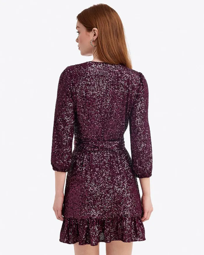 Draper James Mini Women Jordan LongSleeve Wrap Dress In Sequins