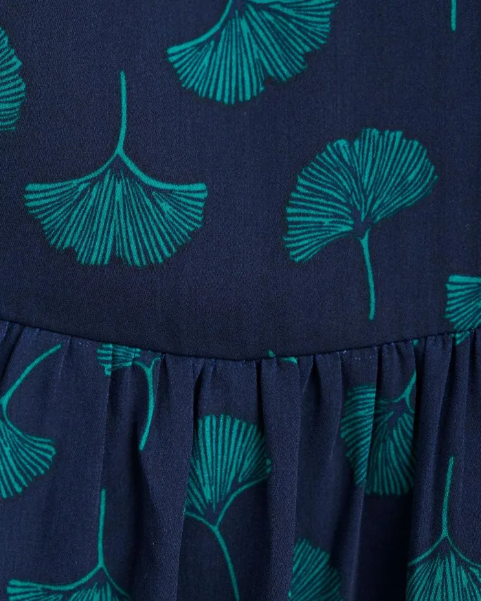 Draper James Mini Women Long Sleeve Belted Dress In Ginko Leaf