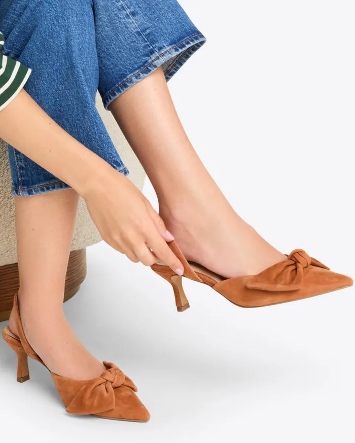 Draper James Shoes Women Tess Slingbacks In Cognac Suede