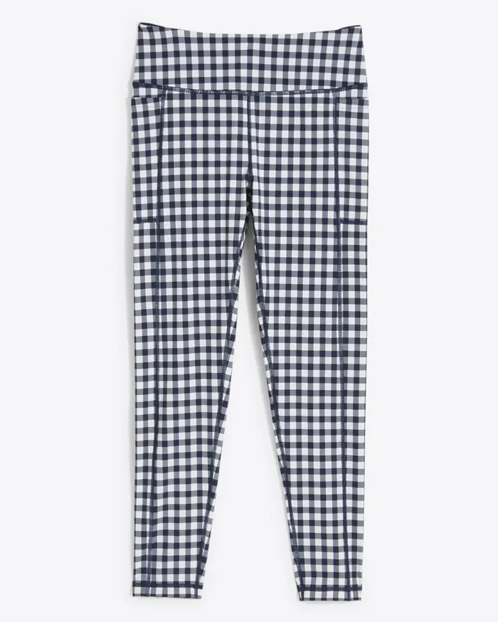Draper James Sport Women Leggings In Navy Gingham
