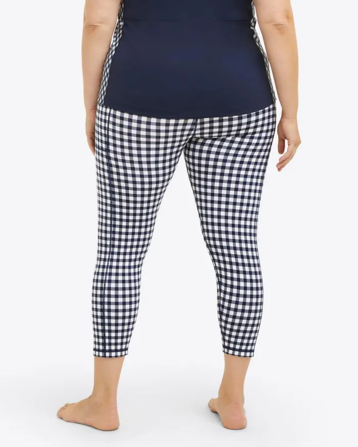 Draper James Sport Women Leggings In Navy Gingham