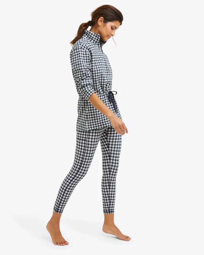 Draper James Sport Women Leggings In Navy Gingham