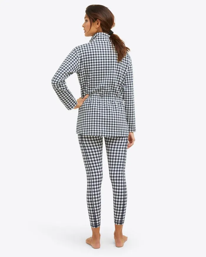 Draper James Sport Women Leggings In Navy Gingham