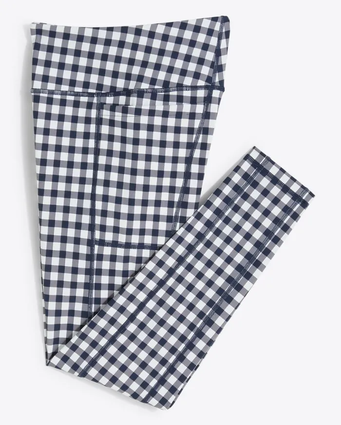 Draper James Sport Women Leggings In Navy Gingham