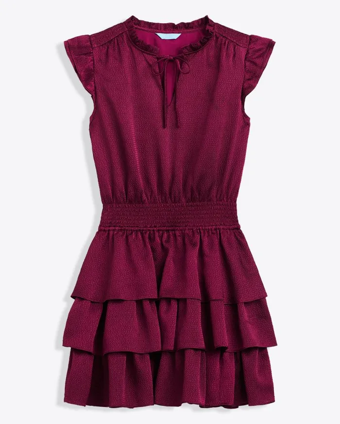 Draper James Sunglasses Women Alana Tiered Dress In Hammered Satin
