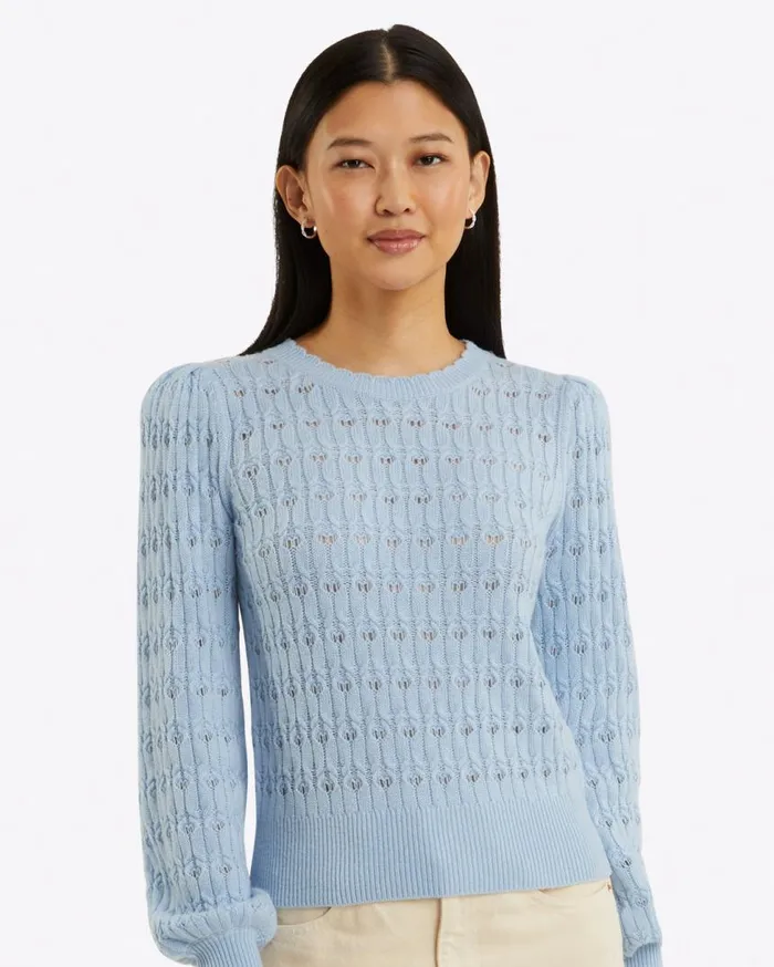 Draper James Sweaters Women Puff Sleeve Sweater In Pointelle