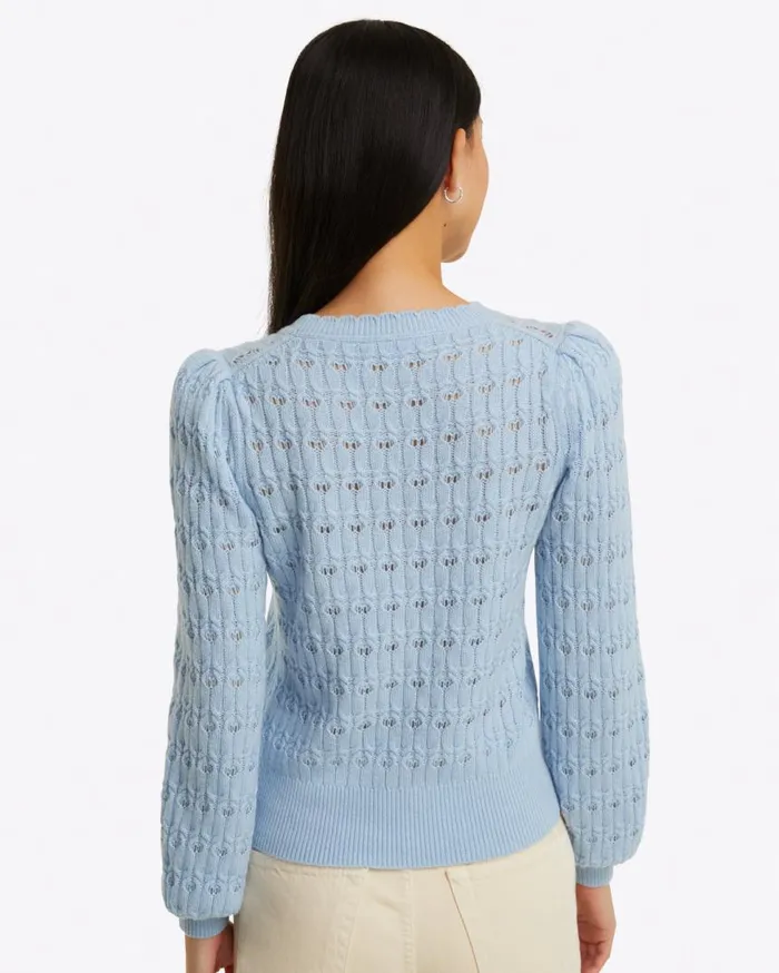 Draper James Sweaters Women Puff Sleeve Sweater In Pointelle