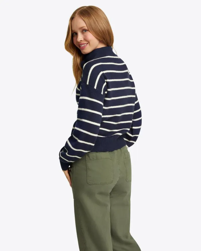 Draper James Sweaters Women Striped Quarter Zip Sweater In Mariner Stripe