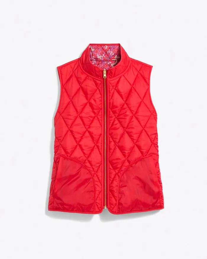 Draper James Tops Women Reversible Quilted Puffer Vest