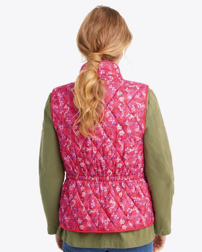Draper James Tops Women Reversible Quilted Puffer Vest