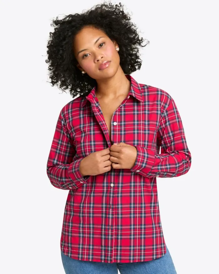 Draper James Tops Women Tanner Buttondown Top In Angie Plaid