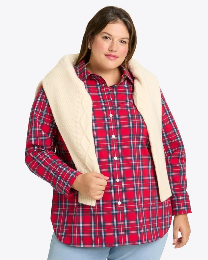 Draper James Tops Women Tanner Buttondown Top In Angie Plaid