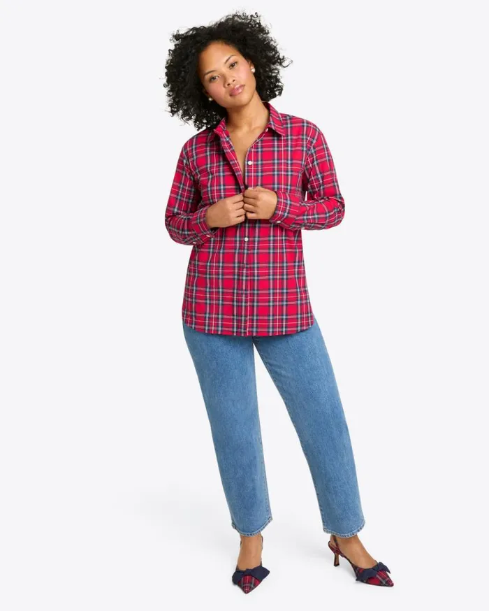 Draper James Tops Women Tanner Buttondown Top In Angie Plaid