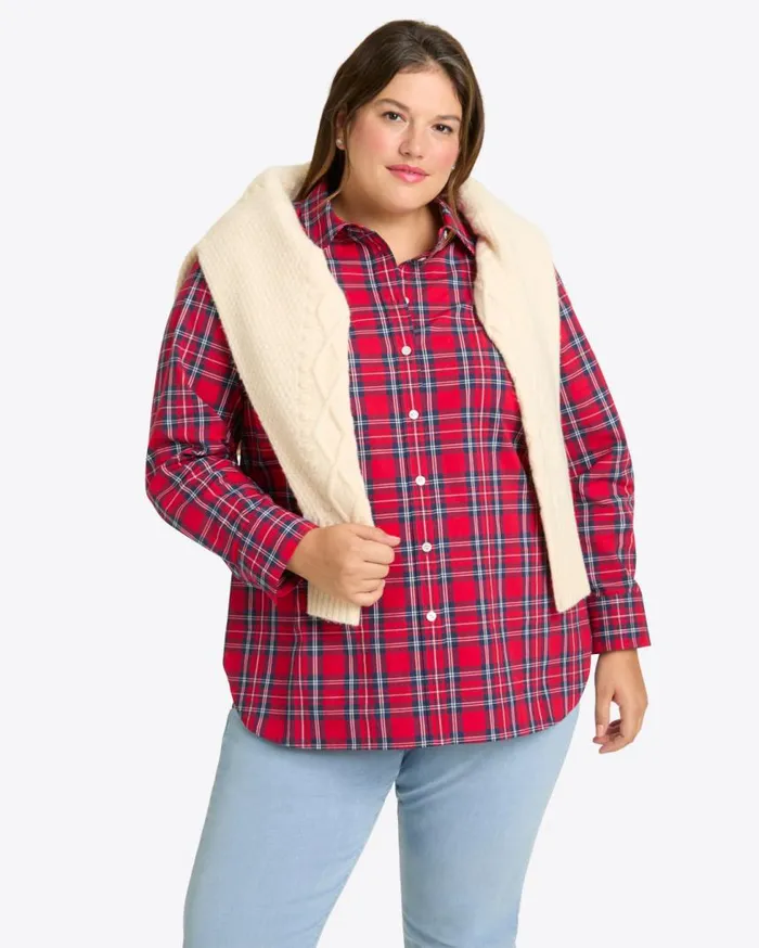 Draper James Tops Women Tanner Buttondown Top In Angie Plaid