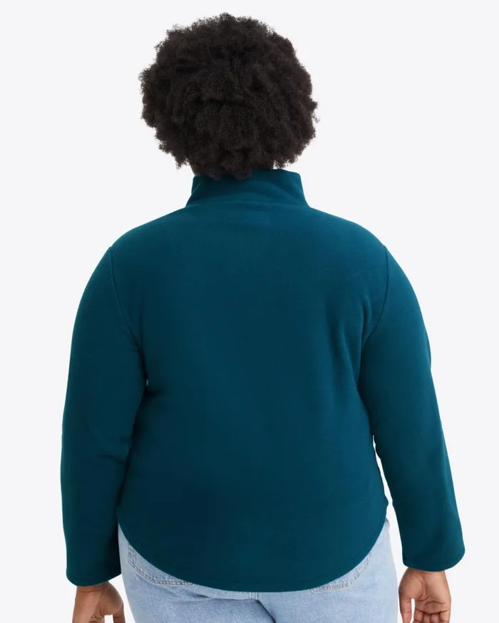 Draper James Tops Women Turtleneck Pullover Fleece In Teal