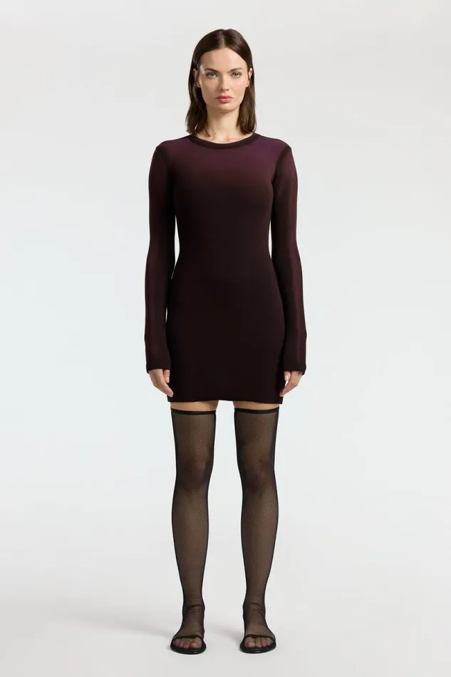 Dresses Skirts Women COTTON CITIZEN Verona Crewneck Mini Dress Eggplant Cast
