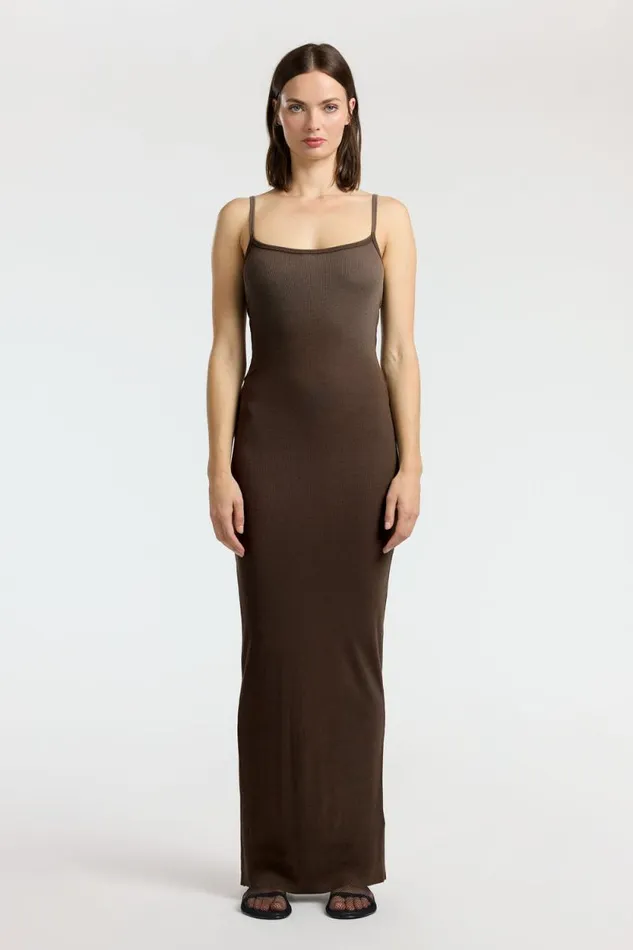 Dresses Skirts Women COTTON CITIZEN Verona Spaghetti Maxi Dress Chocolate Cast