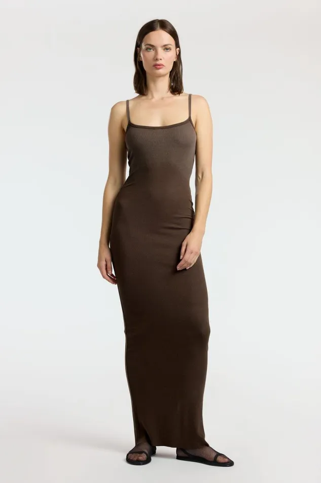 Dresses Skirts Women COTTON CITIZEN Verona Spaghetti Maxi Dress Chocolate Cast Dresses Skirts Women COTTON CITIZEN Verona Spaghetti Maxi Dress Chocolate Cast