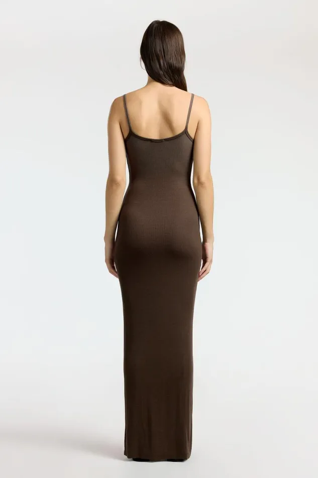 Dresses Skirts Women COTTON CITIZEN Verona Spaghetti Maxi Dress Chocolate Cast Dresses Skirts Women COTTON CITIZEN Verona Spaghetti Maxi Dress Chocolate Cast