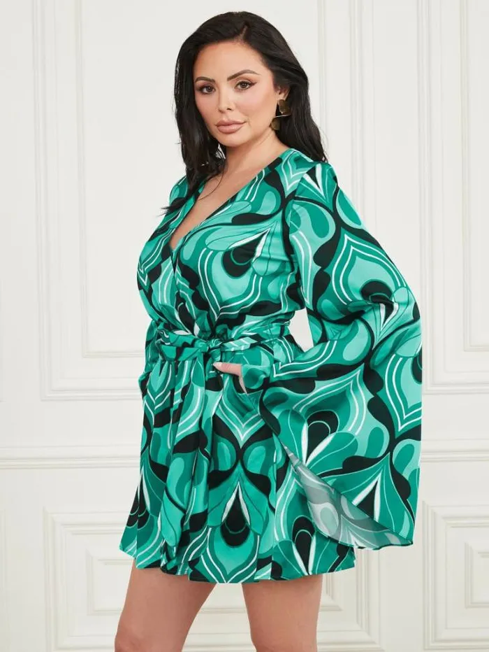 Dresses Women Marciano Emaya Romper Emerald City Print