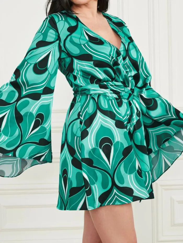 Dresses Women Marciano Emaya Romper Emerald City Print