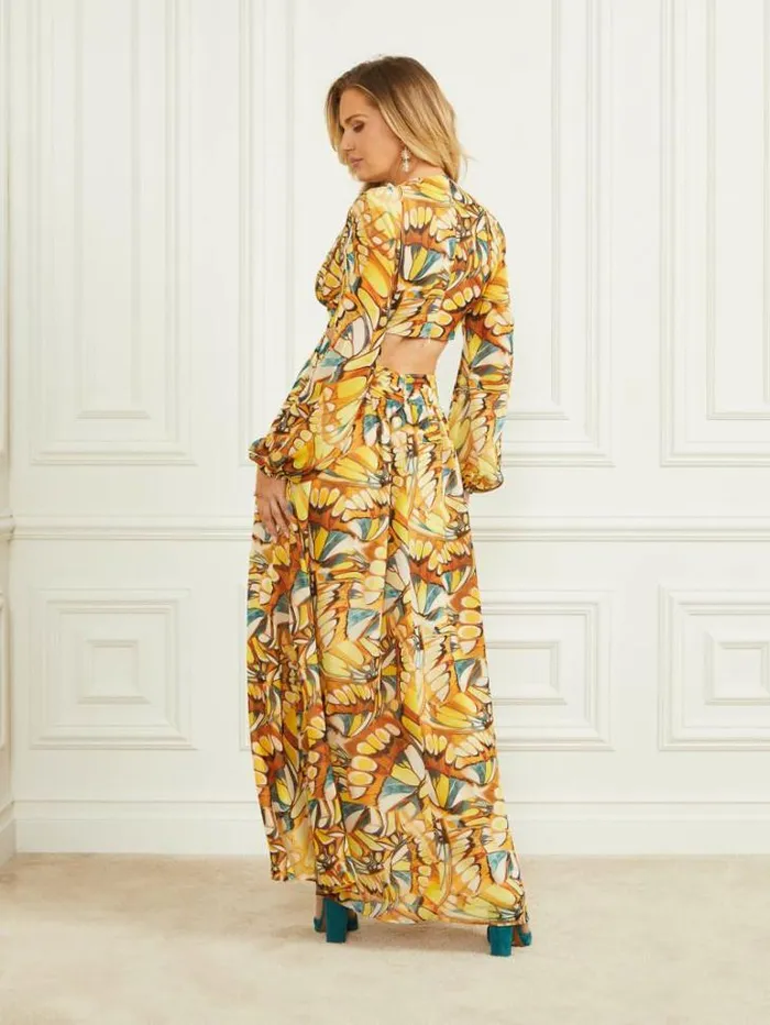 Dresses Women Marciano Golden Wing Maxi Dress Golden Wing Print