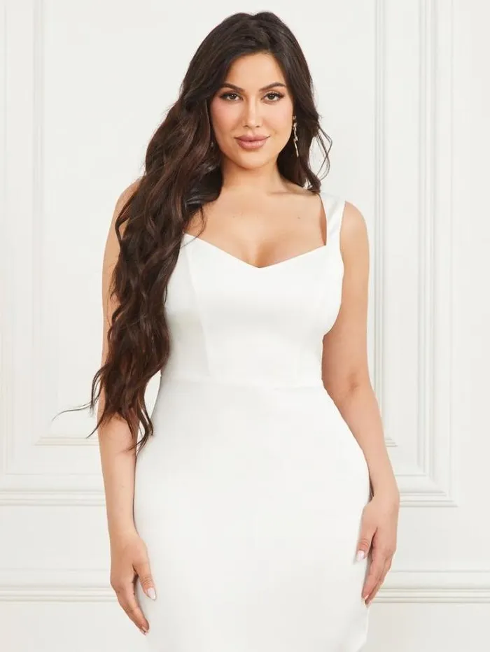 Dresses Women Marciano Lourdes Satin Dress Pale Pearl