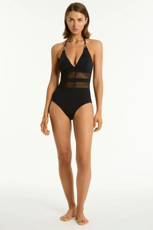 Drift Longline Halter One Piece Drift Black Women Sea Level One Pieces