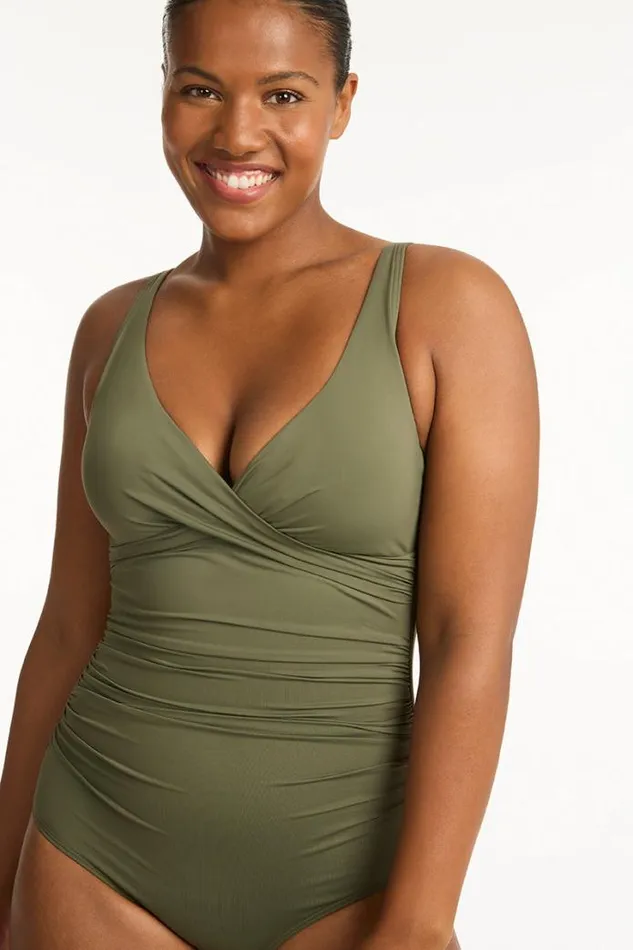 Eco Essentials Cross Front One Piece Eco Essentials Khaki Women Sea Level One Pieces Eco Essentials Cross Front One Piece Eco Essentials Khaki Women Sea Level One Pieces