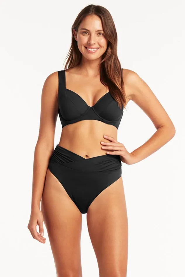 Eco Essentials Wrap High Waist Pant Eco Essentials Black Women Sea Level Bottoms