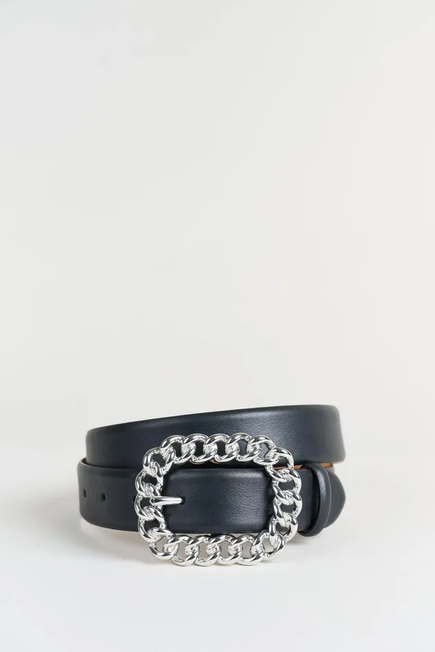 Elie Tahari Belts Chain Buckle Belt Blacksilver 8211 Women