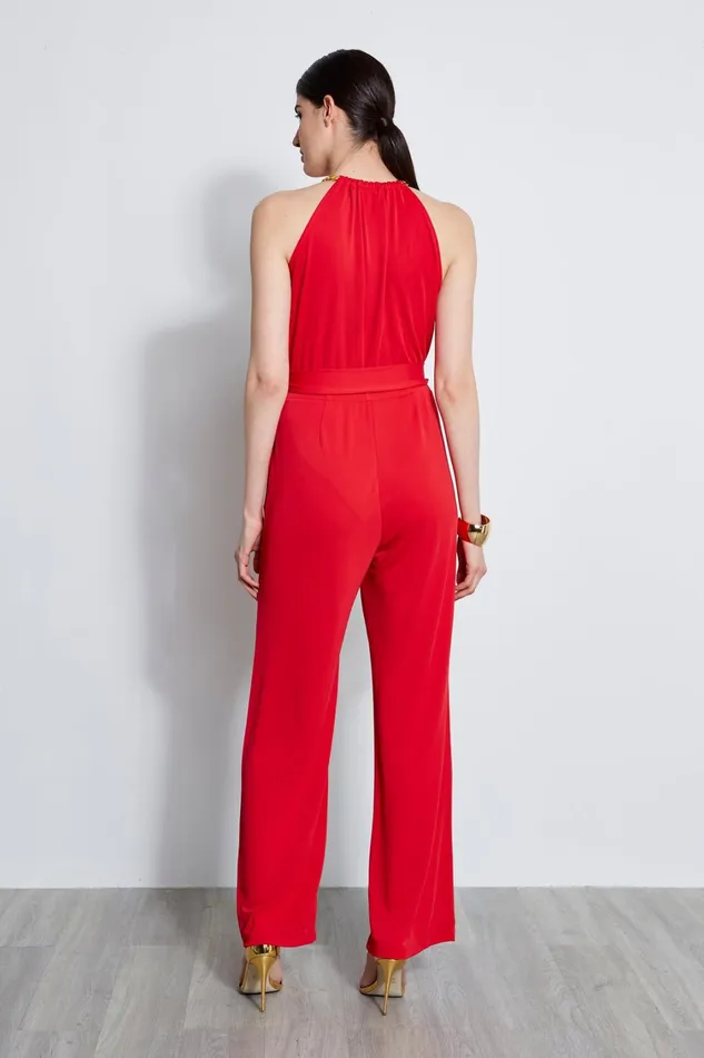 Elie Tahari Dresses and Jumpsuits Chain Jersey Jumpsuit Blaze Red 8211 Women