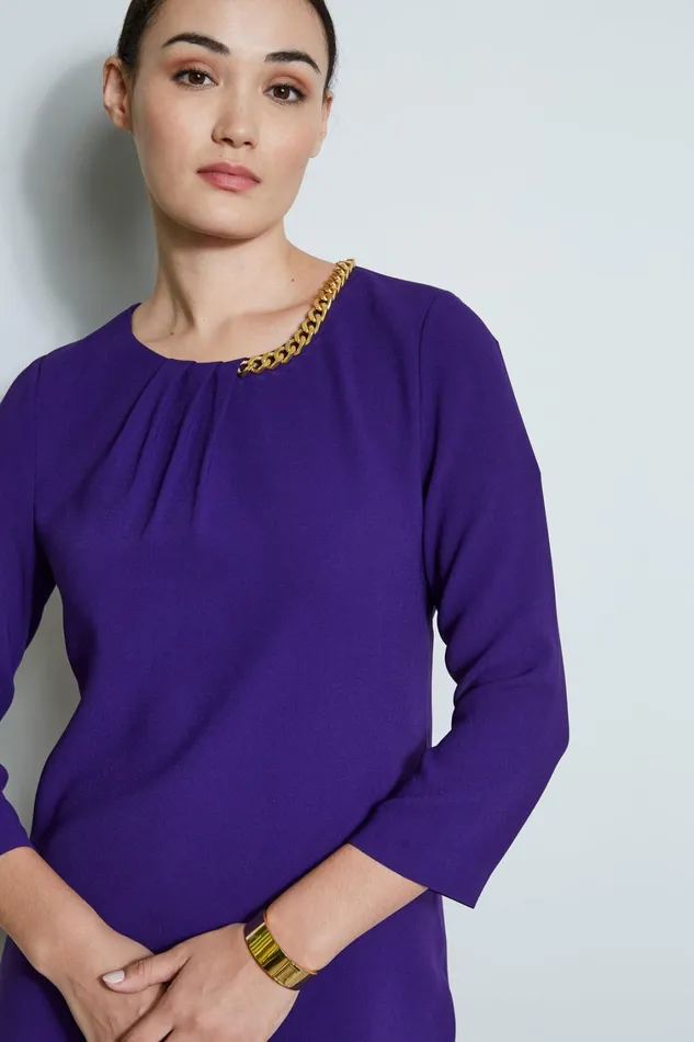 Elie Tahari Dresses and Jumpsuits Chain Shift Dress Winter Plum 8211 Women