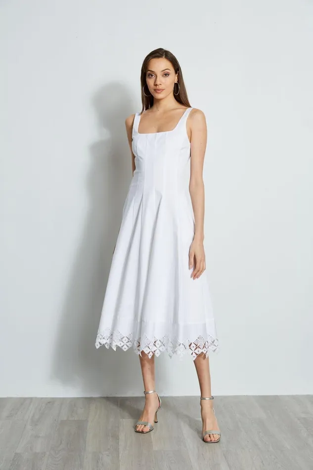 Elie Tahari Dresses and Jumpsuits Cotton Poplin Square Neck Dress White 8211 Women Elie Tahari Dresses and Jumpsuits Cotton Poplin Square Neck Dress White 8211 Women