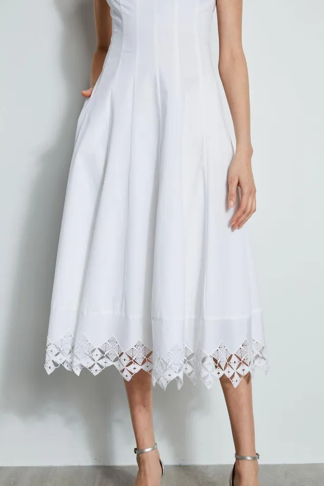 Elie Tahari Dresses and Jumpsuits Cotton Poplin Square Neck Dress White 8211 Women