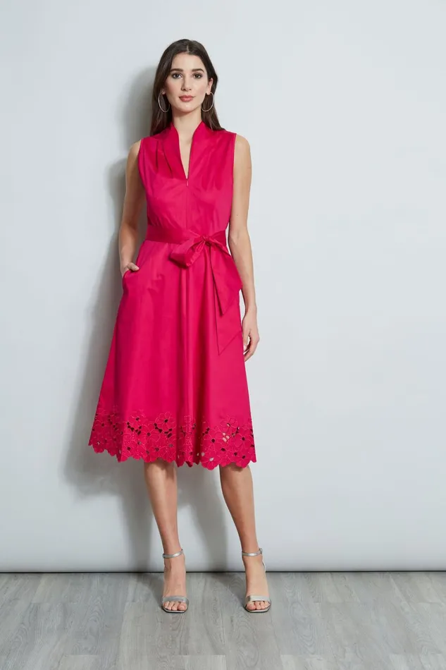 Elie Tahari Dresses and Jumpsuits Embroidered Hem Cotton Dress Cyclamen 8211 Women Elie Tahari Dresses and Jumpsuits Embroidered Hem Cotton Dress Cyclamen 8211 Women